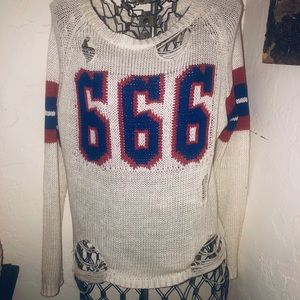 UNIF deconstructed sweater “666”